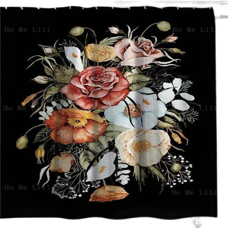 Красочный букет красивых цветочных гроздьев на черном фоне Оранжево-фиолетовая шторка для душа для декора ванной комнаты с крючками 90X180cm
Красочный букет красивых цветочных гроздьев на черном фоне Оранжево-фиолетовая шторка для душа для декора ванной комнаты с крючками 90X180cm