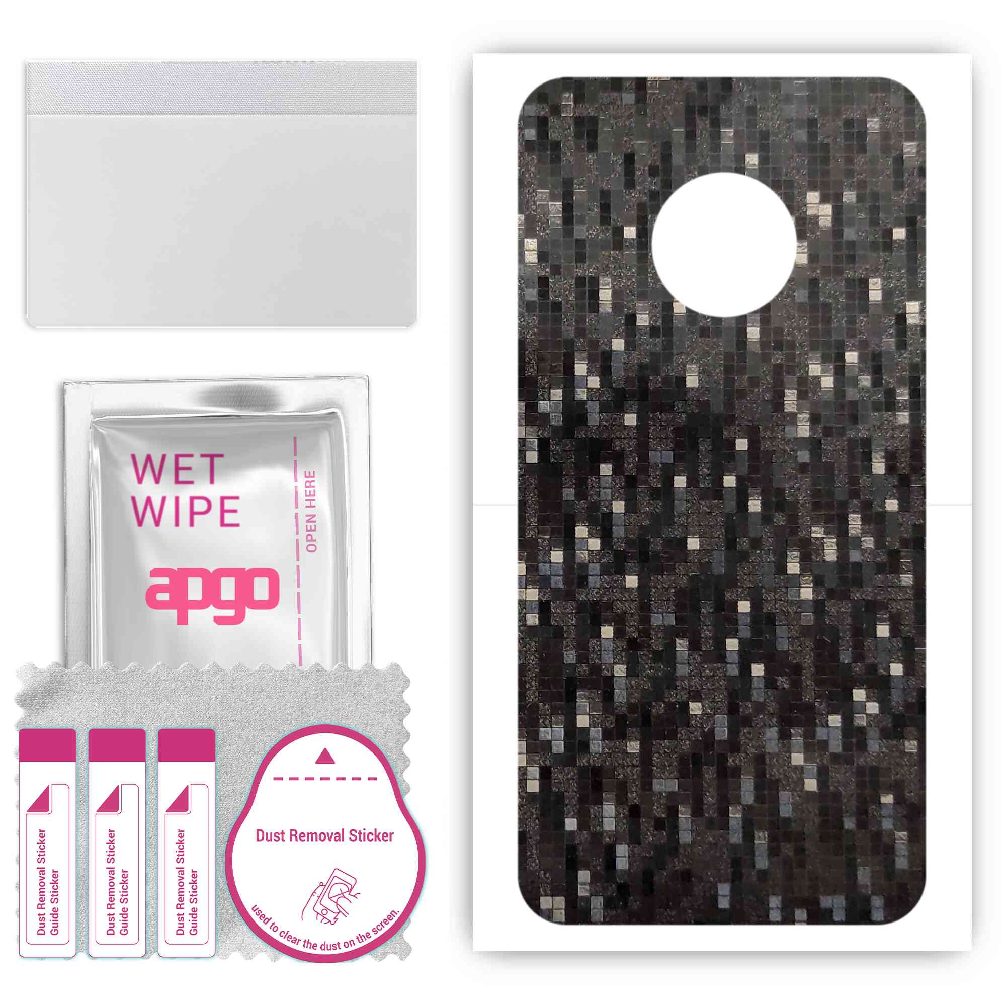 apgo Protective Skin Sticker for the back compatible with Motorola Moto G5 Plus, Wrap Film, Foil, Vinyl - Pattern Carbon Black Pixel
apgo Protective Skin Sticker for the back compatible with Motorola Moto G5 Plus, Wrap Film, Foil, Vinyl - Pattern Carbon Black Pixel