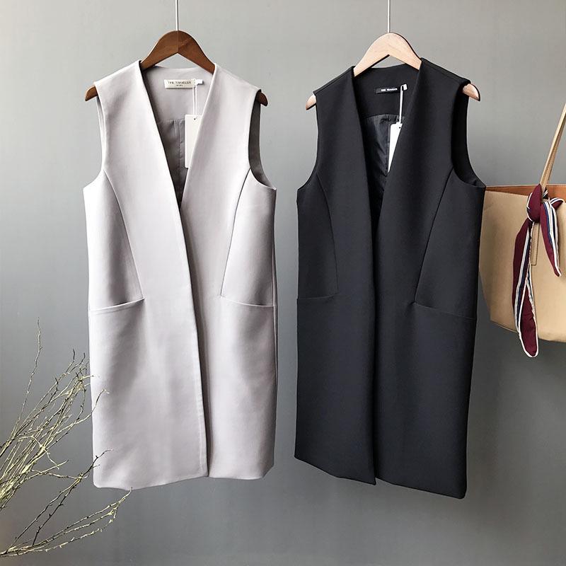 Spring Women Vest Coat Fashion Mid Long Sleeveless Blazer Jacket Office Lady Waistcoat Female Outerwear Casual Tops XS сірий
Spring Women Vest Coat Fashion Mid Long Sleeveless Blazer Jacket Office Lady Waistcoat Female Outerwear Casual Tops XS сірий