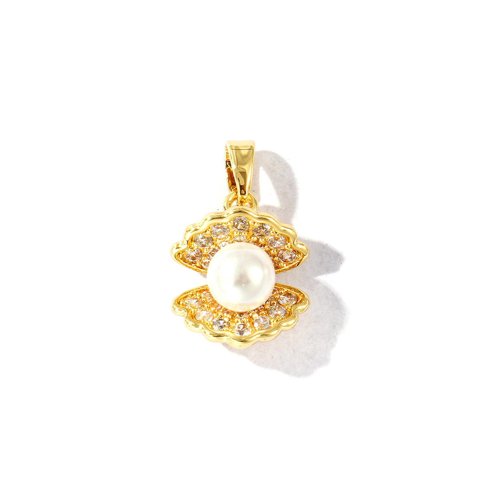 2PCs Brass Imitation Pearl Shell Charm White Acrylic Clear Rhinestone Pendant For Necklace DIY Making Findings 19mm x 12mm
2PCs Brass Imitation Pearl Shell Charm White Acrylic Clear Rhinestone Pendant For Necklace DIY Making Findings 19mm x 12mm