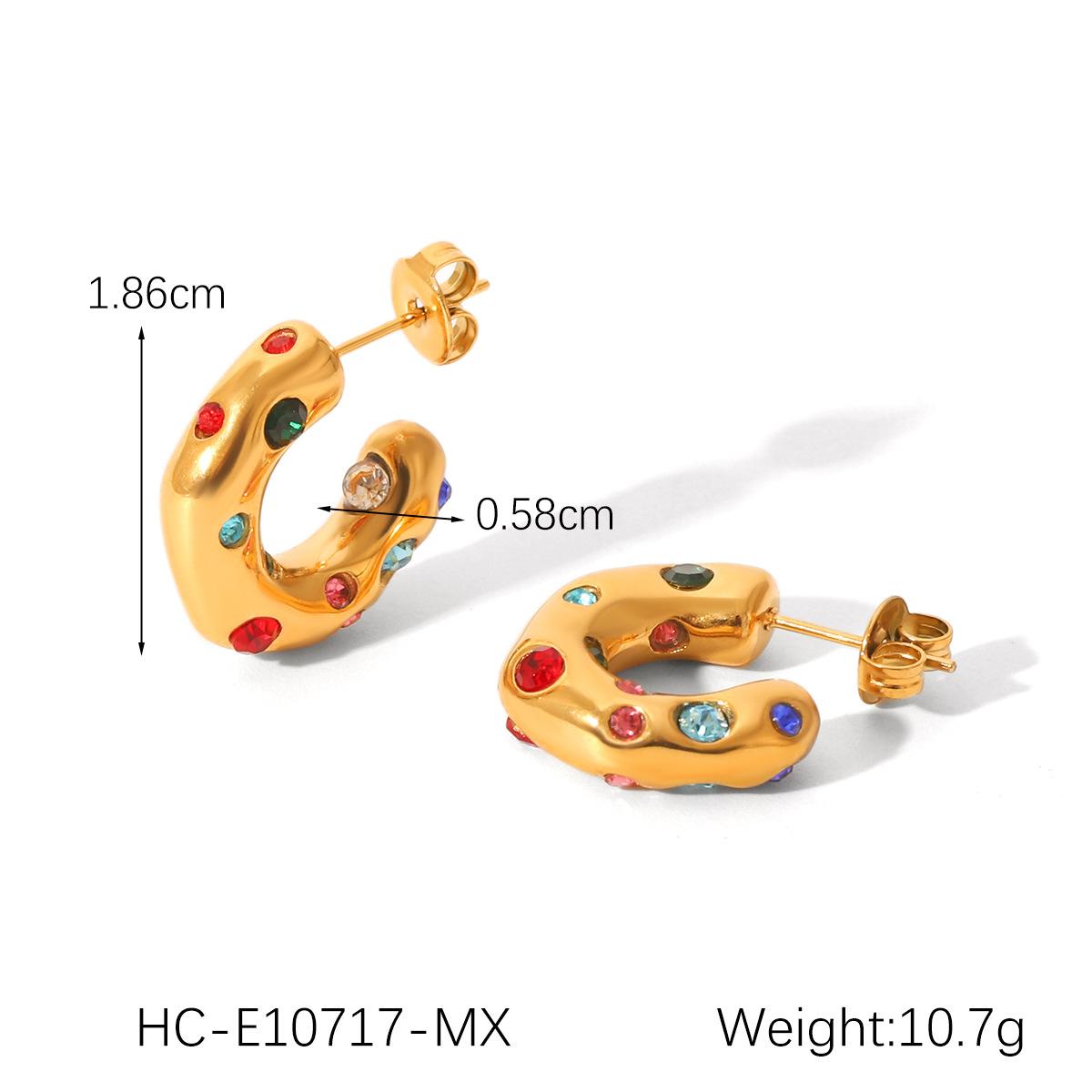 Unusual Shape 18K Gold Stainless Steel Studs with Zircon C-shaped Earrings for Women, High-end Titanium Steel Ear Jewelry
Unusual Shape 18K Gold Stainless Steel Studs with Zircon C-shaped Earrings for Women, High-end Titanium Steel Ear Jewelry