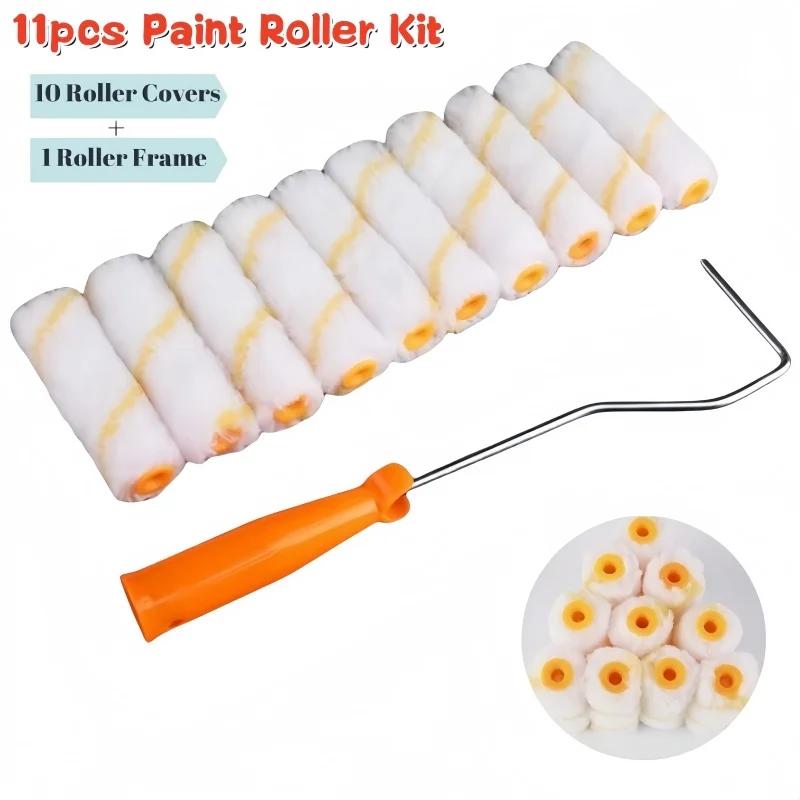 11pcs Complete Paint Roller Set with Long Handle & 4-Inch Covers Brush Painting Tool Kit Ideal for Walls, Ceilings & Small Areas
11pcs Complete Paint Roller Set with Long Handle & 4-Inch Covers Brush Painting Tool Kit Ideal for Walls, Ceilings & Small Areas