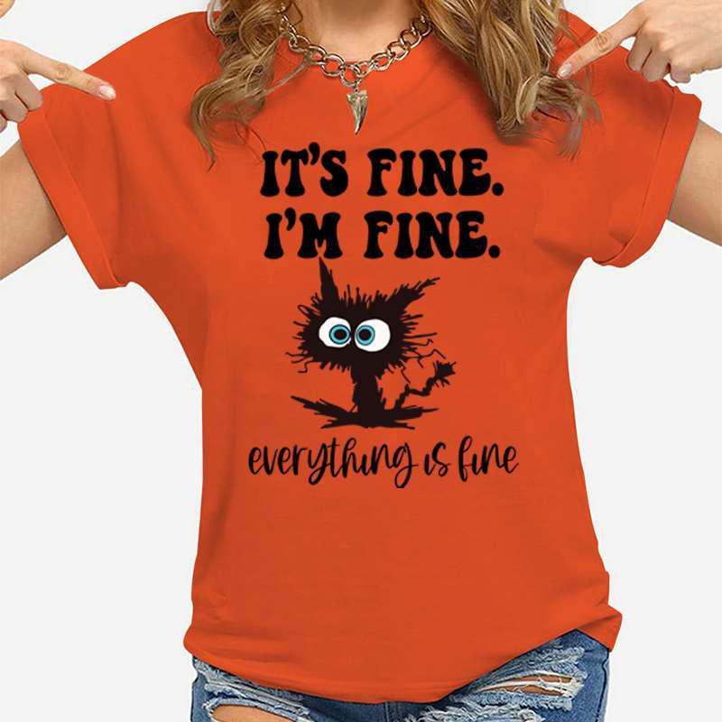 Женская мода принтованный кот все в порядке я в порядке все в порядке принт футболки летние повседневные свободные круглые топы креативные 6XL оранжевый
Женская мода принтованный кот все в порядке я в порядке все в порядке принт футболки летние повседневные свободные круглые топы креативные 6XL оранжевый