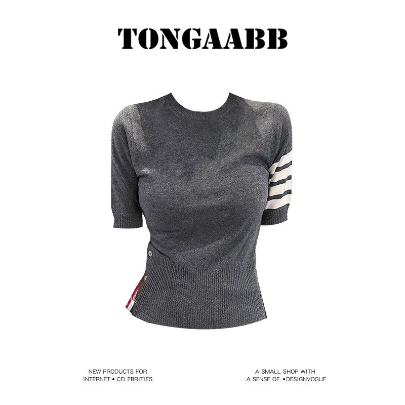 Tongaabb Gray Top T-Shirt for Women 2026 New Short Slim-Fit Design T-Shirt Sexy Short-Sleeve Slimming Dark Gray S
Tongaabb Gray Top T-Shirt for Women 2026 New Short Slim-Fit Design T-Shirt Sexy Short-Sleeve Slimming Dark Gray S