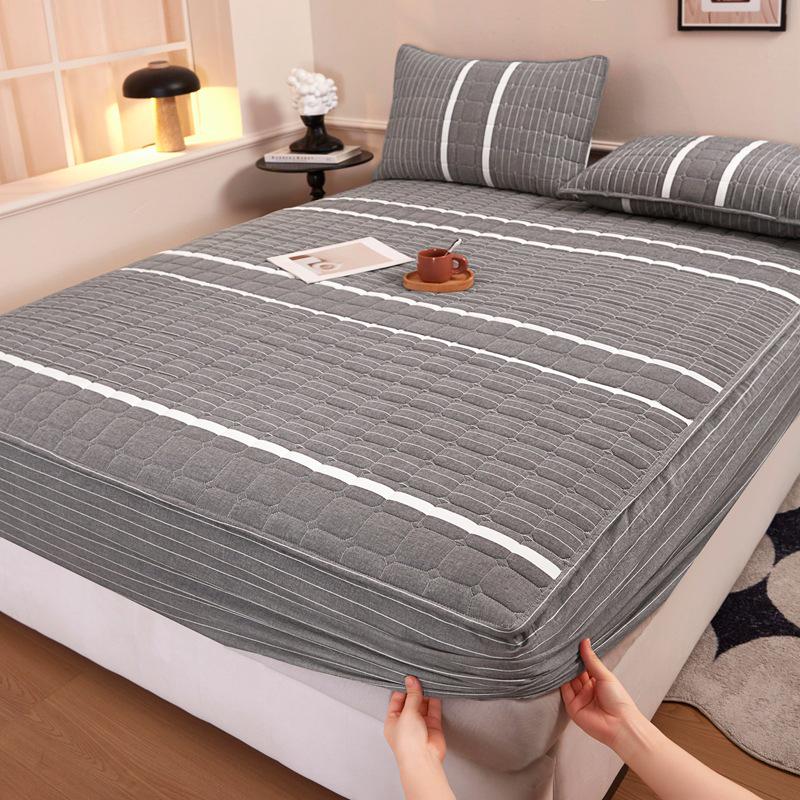 Padded Color-Woven Cotton Fitted Sheet - Thick, Non-Slip, All-Season Mattress Protector 48x74cm Pillowcases Pair
Padded Color-Woven Cotton Fitted Sheet - Thick, Non-Slip, All-Season Mattress Protector 48x74cm Pillowcases Pair