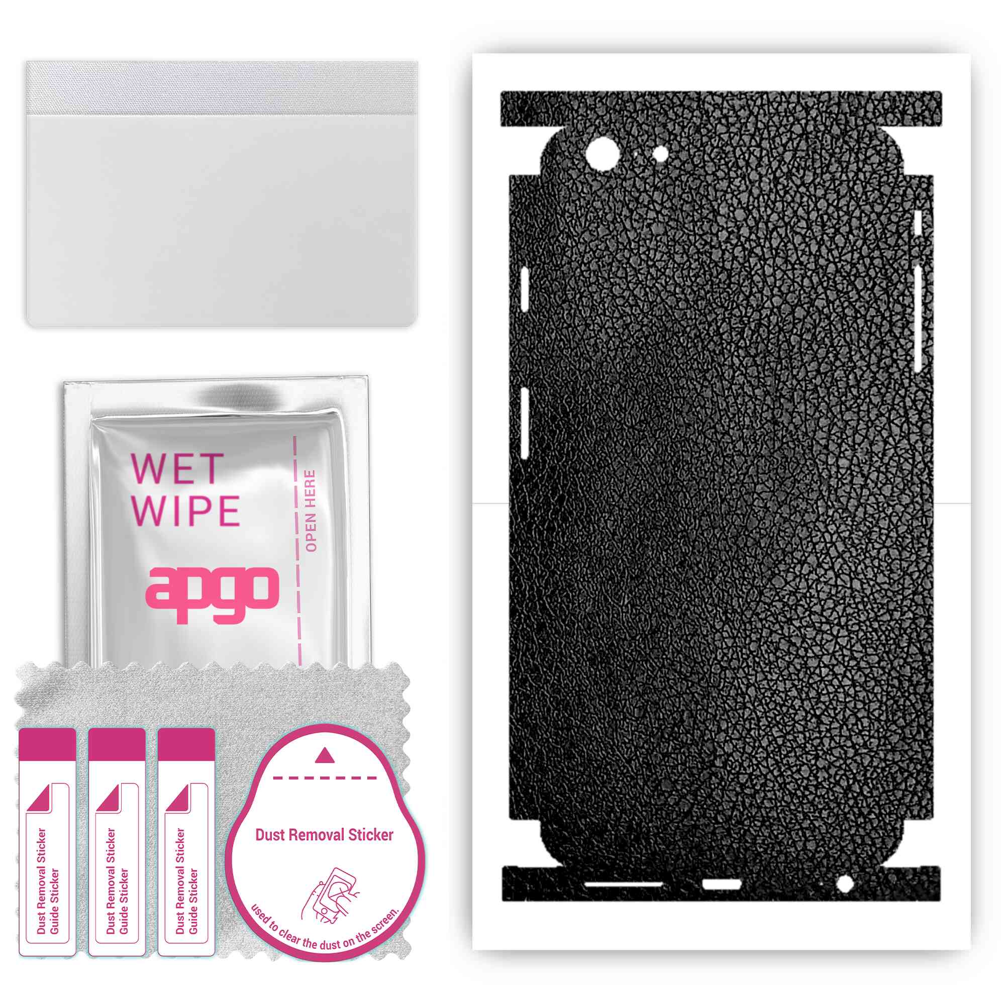 apgo Protective Skin Sticker for the back+sides compatible with Apple iPhone 6 Plus, Full Wrap Film, Foil, Vinyl - Pattern Black Leather
apgo Protective Skin Sticker for the back+sides compatible with Apple iPhone 6 Plus, Full Wrap Film, Foil, Vinyl - Pattern Black Leather