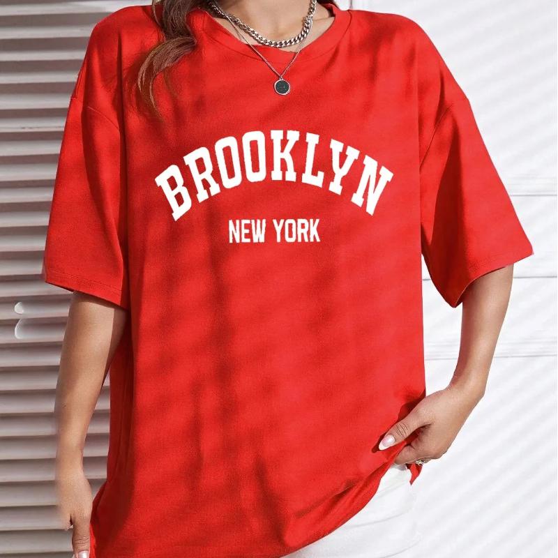 Women s Round Neck T-shirt Casual Street Clothing Fashionable Letter Print Brooklyn New York Retro Summer XL червоний
Women s Round Neck T-shirt Casual Street Clothing Fashionable Letter Print Brooklyn New York Retro Summer XL червоний