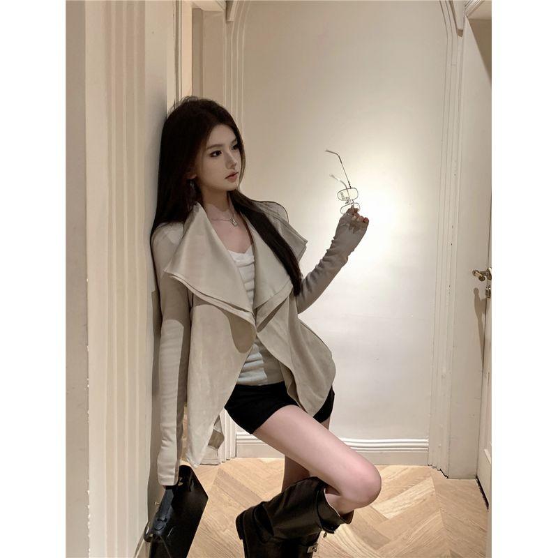 Kumikumi High Sense Black Deerskin Velvet Long sleeve Outerwear Women clothes Autumn Elegant All-Match Slimming New Top Sand color One size
Kumikumi High Sense Black Deerskin Velvet Long sleeve Outerwear Women clothes Autumn Elegant All-Match Slimming New Top Sand color One size