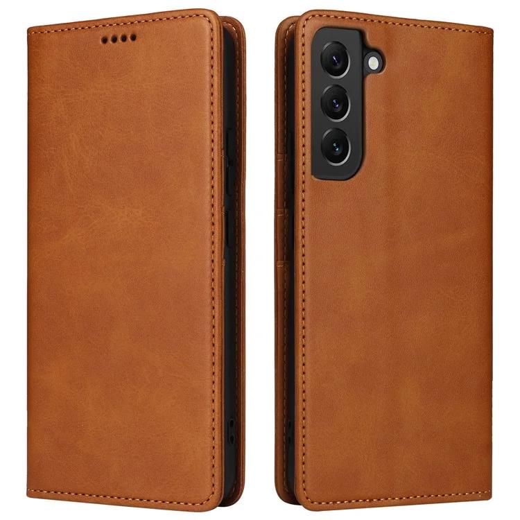 For Samsung Galaxy S22+ 5G Leather Case RFID Blocking Wallet Phone Cover - Brown 
For Samsung Galaxy S22+ 5G Leather Case RFID Blocking Wallet Phone Cover - Brown