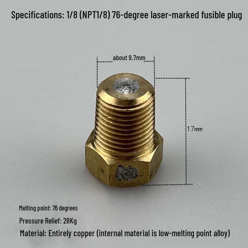 76-100°C Copper Fusible Plug for Air Conditioning Condenser
76-100°C Copper Fusible Plug for Air Conditioning Condenser