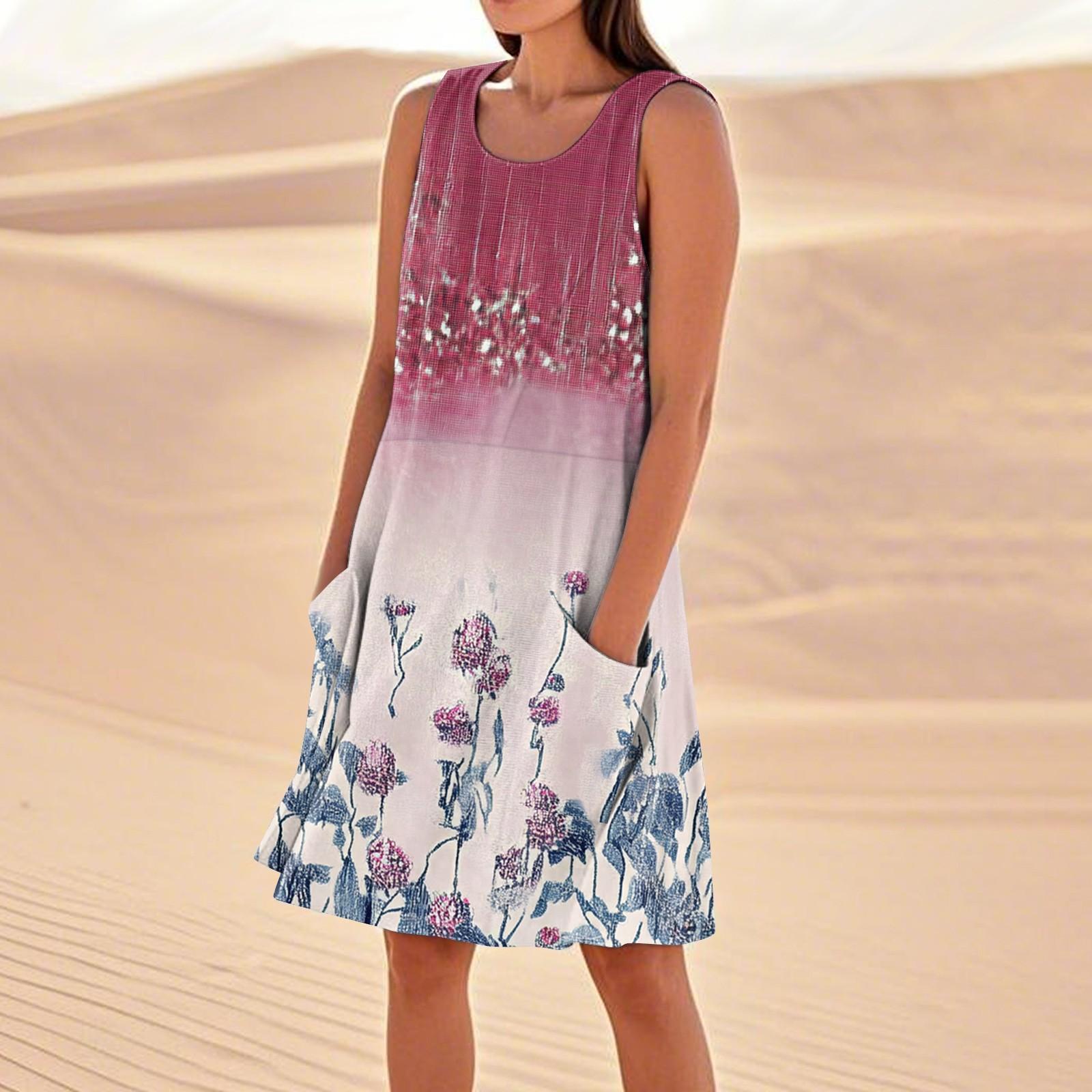 Print Dresses For Women Loose Beach Vacation Casual Sleeveless Sundresses With Pockets Tank Dress L
Print Dresses For Women Loose Beach Vacation Casual Sleeveless Sundresses With Pockets Tank Dress L