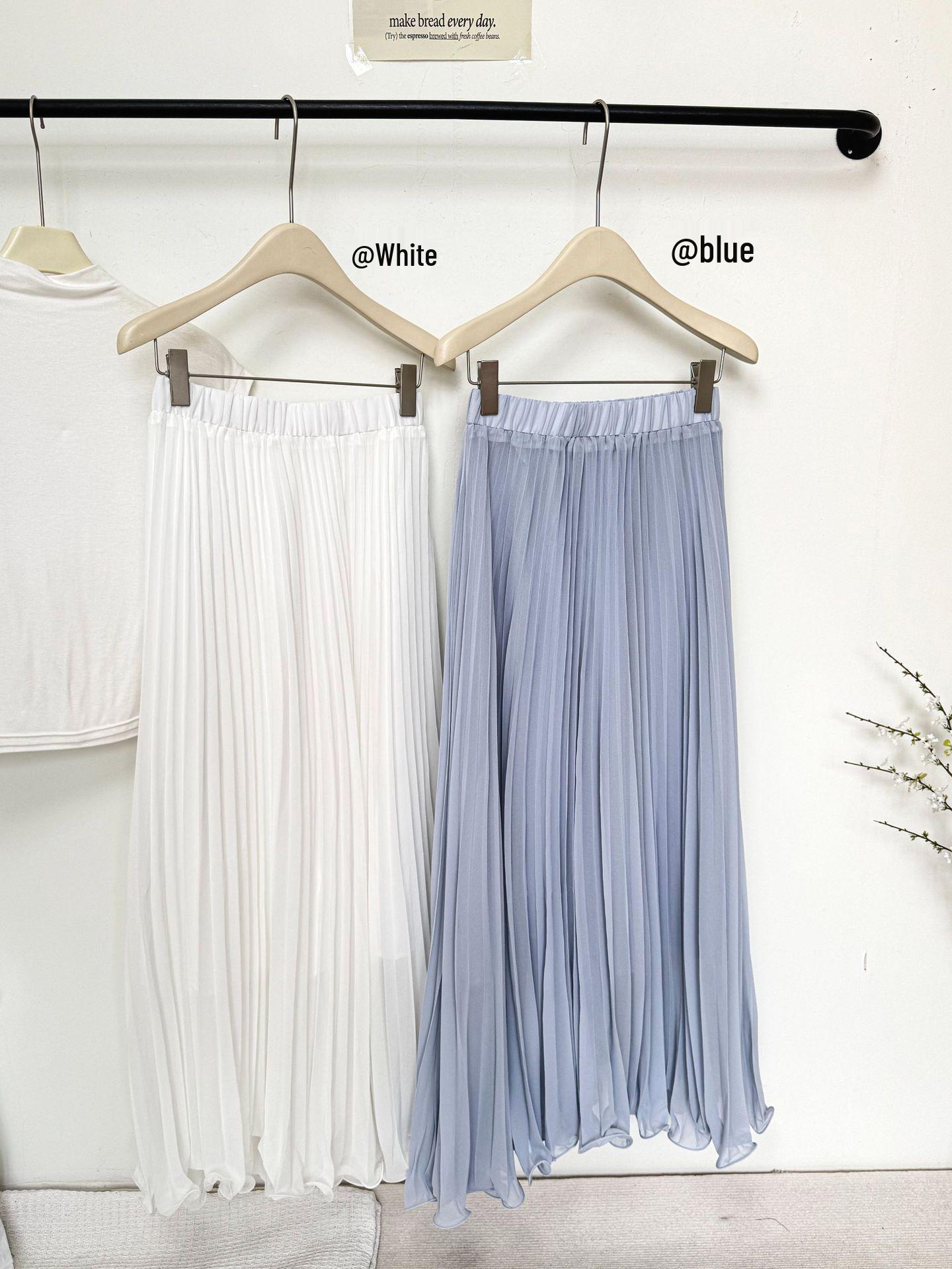 Korean Style High-Waisted White Pleated Midi Skirt for Petite Women - A-Line, Hip-Covering Spring/Summer Skirt One Size синий
Korean Style High-Waisted White Pleated Midi Skirt for Petite Women - A-Line, Hip-Covering Spring/Summer Skirt One Size синий