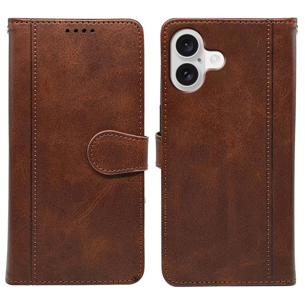 For iPhone 17 Case Calf Texture Leather Stand Book Style Phone Cover Brown
For iPhone 17 Case Calf Texture Leather Stand Book Style Phone Cover Brown