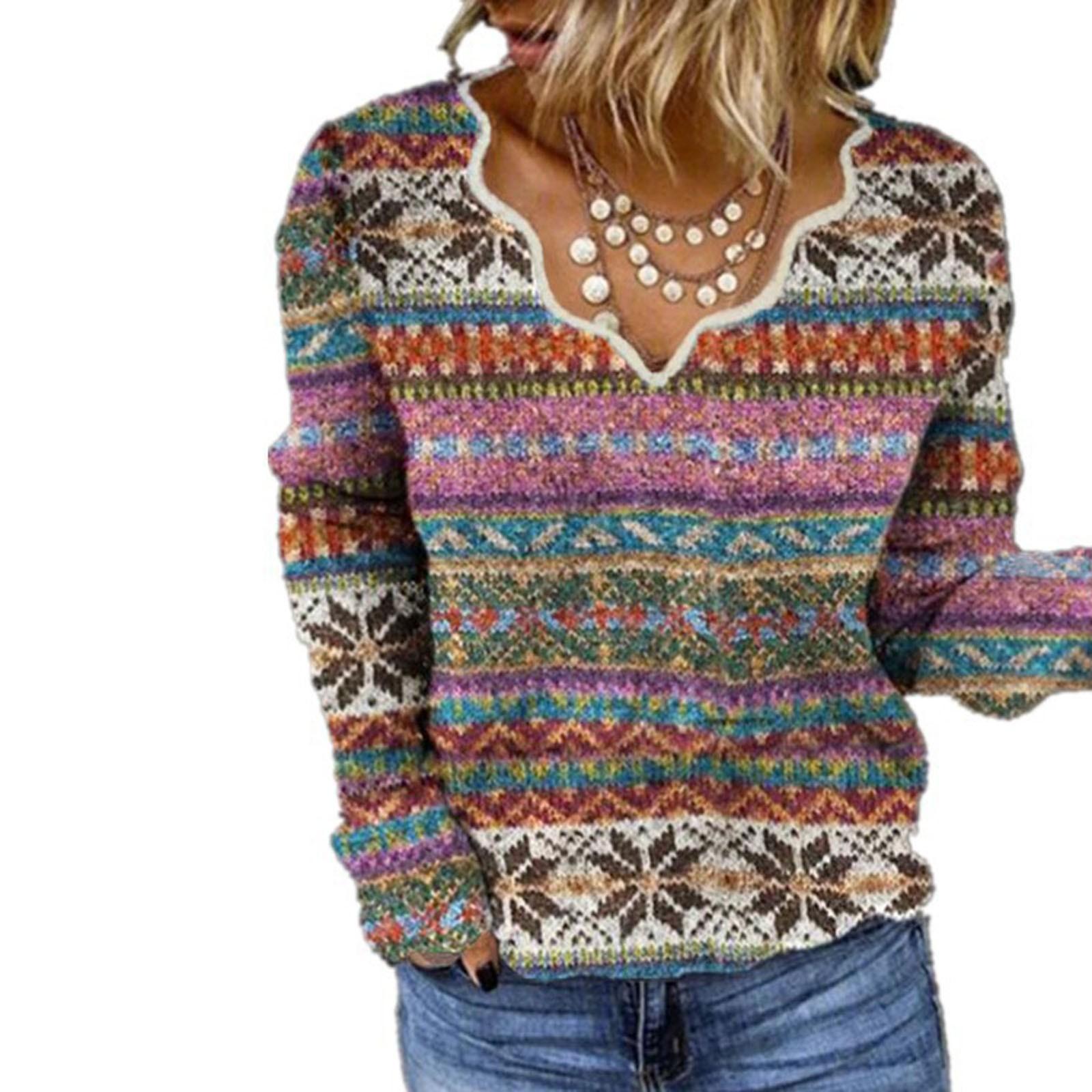 Women s Casual Vintage Printed V-Neck Long Sleeve Sweater Pullover Tops M рожевий
Women s Casual Vintage Printed V-Neck Long Sleeve Sweater Pullover Tops M рожевий