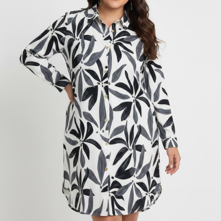 2026 Retro Floral Print Long-Sleeve Shirt Dress: Women s Casual Lapel Nostalgic Style XXL сірий колір
2026 Retro Floral Print Long-Sleeve Shirt Dress: Women s Casual Lapel Nostalgic Style XXL сірий колір