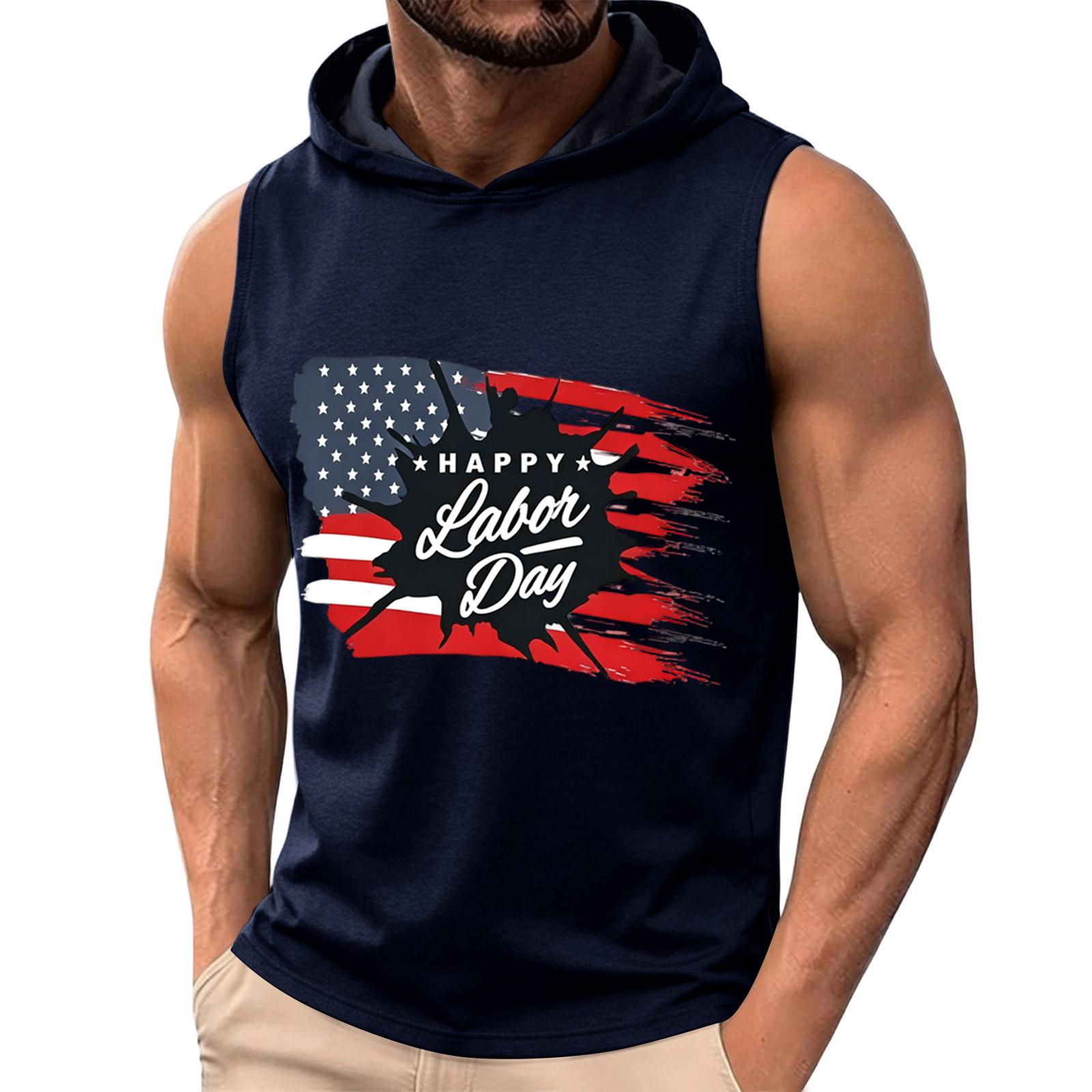 Men Sleeveless Hoodie Casual Lightweight Pullover Hooded Tank Top with Labor Day Graphic Print for Summer Outdoor Activities XXXL тёмно-синий
Men Sleeveless Hoodie Casual Lightweight Pullover Hooded Tank Top with Labor Day Graphic Print for Summer Outdoor Activities XXXL тёмно-синий