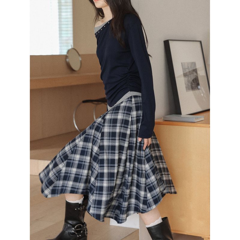 Love Rose Plus Size Stylish Ootd Outfit Set: Off-Shoulder Top, T-Shirt, Plaid Skirt, Women s Spring Set Blue Plaid Skirt L
Love Rose Plus Size Stylish Ootd Outfit Set: Off-Shoulder Top, T-Shirt, Plaid Skirt, Women s Spring Set Blue Plaid Skirt L