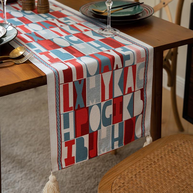 Table Flag Color Woven Jacquard Red English Letters Large Tassel Household Tablecloth Polyester Tablecloth Fresh Table Flag Bedside Flag 33X140
Table Flag Color Woven Jacquard Red English Letters Large Tassel Household Tablecloth Polyester Tablecloth Fresh Table Flag Bedside Flag 33X140