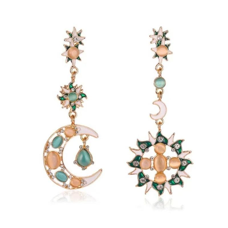 Серьги-капли Солнце и Луна, длинные висячие серьги из сплава, асимметричные серьги, вечерние украшения для женщин, ювелирные изделия 1
Серьги-капли Солнце и Луна, длинные висячие серьги из сплава, асимметричные серьги, вечерние украшения для женщин, ювелирные изделия 1