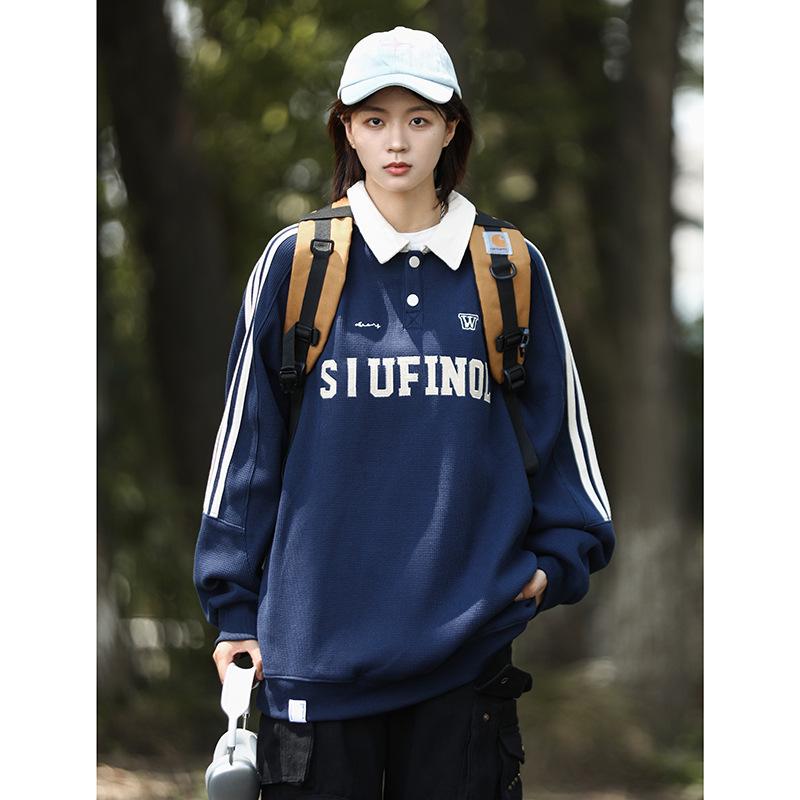 Plus Size Retro Polo Collar Sweatshirt: Loose Fit, Long-Sleeved Women s Top for Spring & Autumn XL (for 125-150 jin)
Plus Size Retro Polo Collar Sweatshirt: Loose Fit, Long-Sleeved Women s Top for Spring & Autumn XL (for 125-150 jin)