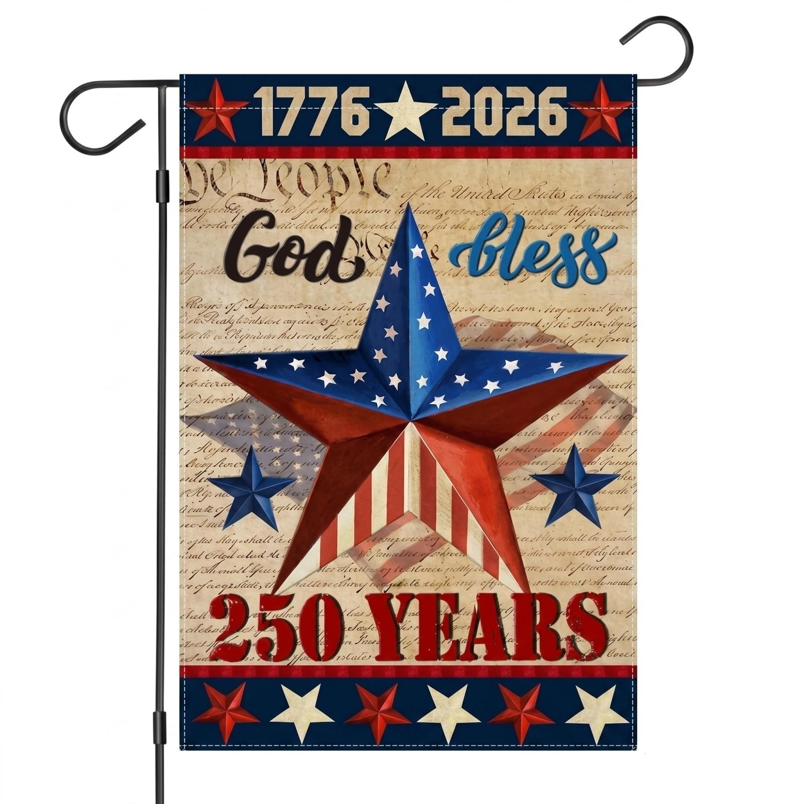 250 Years Commemorative Garden Flag Double Sided Print Polyester Three Layer Construction Outdoor Decoration 1776 to 2026 Anniversary Display one size
250 Years Commemorative Garden Flag Double Sided Print Polyester Three Layer Construction Outdoor Decoration 1776 to 2026 Anniversary Display one size