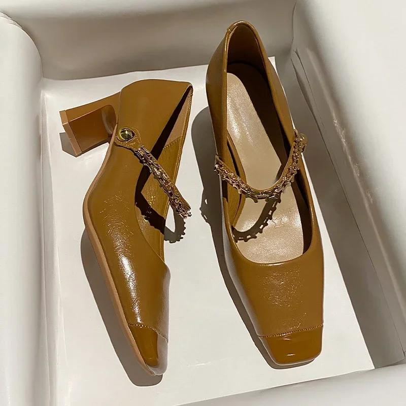 Fashion Square Toe High Heels Women Mary Jane Shoes Fashion Shallow Chain Shoes Spring Autumn Ladies Elegant Dancing Party Prom Shoes 40 коричневый
Fashion Square Toe High Heels Women Mary Jane Shoes Fashion Shallow Chain Shoes Spring Autumn Ladies Elegant Dancing Party Prom Shoes 40 коричневый