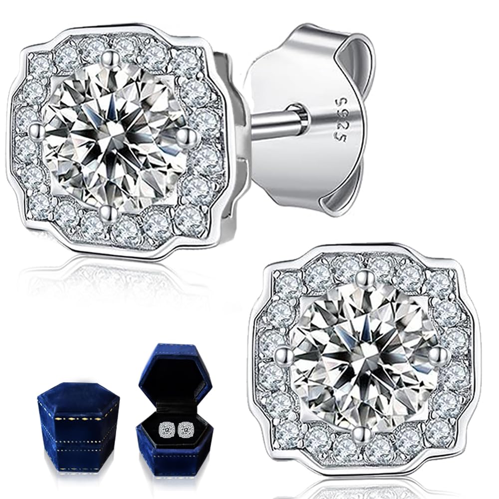 Moissanite Earrings for 1 Carat Moissanite Lab 18K White Gold Plated over 925 Silver Ear Jewelry Women, Diamonds, Grown, Silver, Studs, Gifts.
Moissanite Earrings for 1 Carat Moissanite Lab 18K White Gold Plated over 925 Silver Ear Jewelry Women, Diamonds, Grown, Silver, Studs, Gifts.