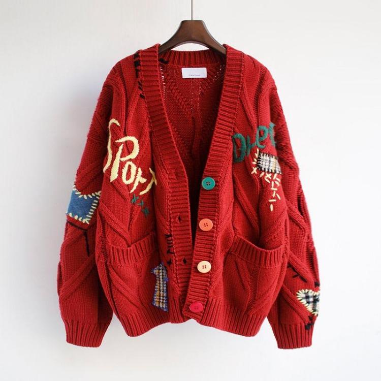 Womens Autumn Winter Warm Cardigan Knitted Sweater Jacket Loose Coat Fashion Embroidery Pocket Ladies Knit Sweaters S красный
Womens Autumn Winter Warm Cardigan Knitted Sweater Jacket Loose Coat Fashion Embroidery Pocket Ladies Knit Sweaters S красный