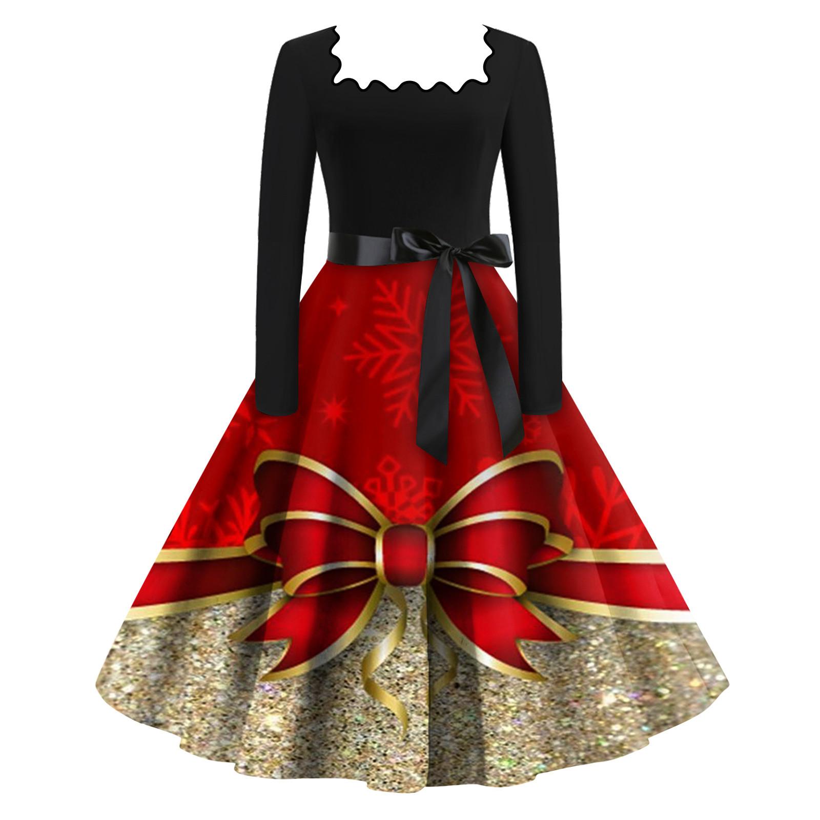 Women s Fashion Square Neck Casual Slim Christmas Printed Long Sleeve Dresses M золотий
Women s Fashion Square Neck Casual Slim Christmas Printed Long Sleeve Dresses M золотий
