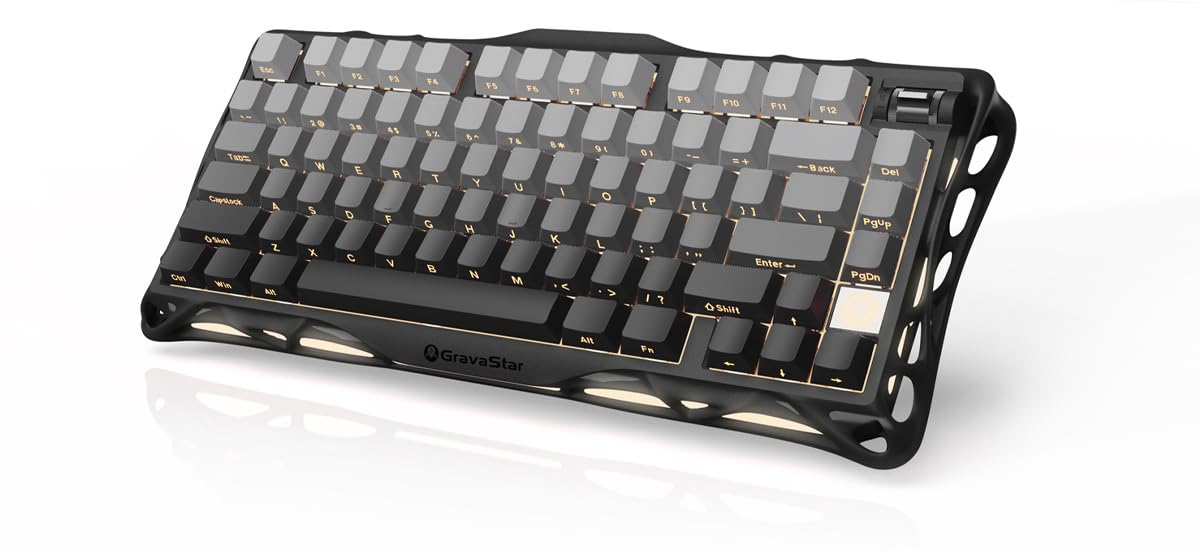 GravaStar Mercury K1 Gaming Keyboard Wireless 75% Layout Tenkeyless Hot Swap Bluetooth Connection Equipped with Gasket Customized RGB Light Engraved
GravaStar Mercury K1 Gaming Keyboard Wireless 75% Layout Tenkeyless Hot Swap Bluetooth Connection Equipped with Gasket Customized RGB Light Engraved