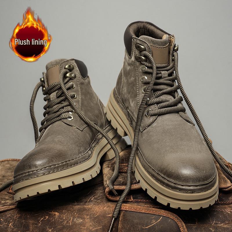 Мужские ботинки Мартин из натуральной кожи на толстой подошве, желтые рабочие ботинки - Осенний ретро американский стиль хай-топ для улицы 42
Мужские ботинки Мартин из натуральной кожи на толстой подошве, желтые рабочие ботинки - Осенний ретро американский стиль хай-топ для улицы 42