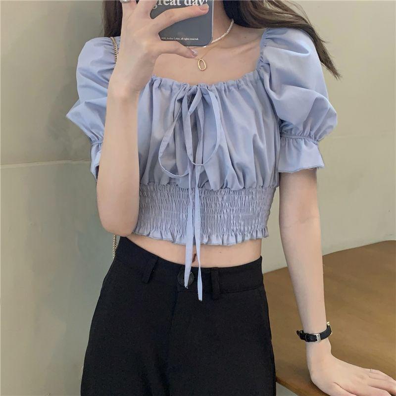 Off Shoulder Lace Up Bow Crop Top Blouse Women Summer Shirring Puff Short Sleeve Female Shirts Sweet Ruffle Tunic Korean shirt XXXL синій
Off Shoulder Lace Up Bow Crop Top Blouse Women Summer Shirring Puff Short Sleeve Female Shirts Sweet Ruffle Tunic Korean shirt XXXL синій
