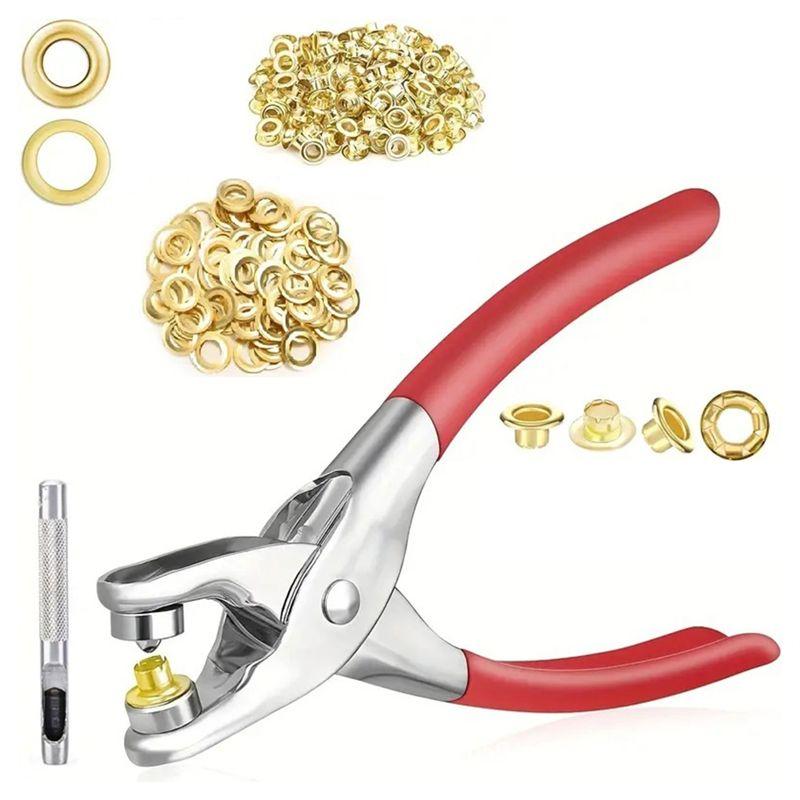 AEE4-6Mm Grommet Eyelet Plier Set, Eyelet Hole Punch Pliers Kit With 100 Metal Eyelets, Grommet Tool Kit For Leather Cloth
AEE4-6Mm Grommet Eyelet Plier Set, Eyelet Hole Punch Pliers Kit With 100 Metal Eyelets, Grommet Tool Kit For Leather Cloth