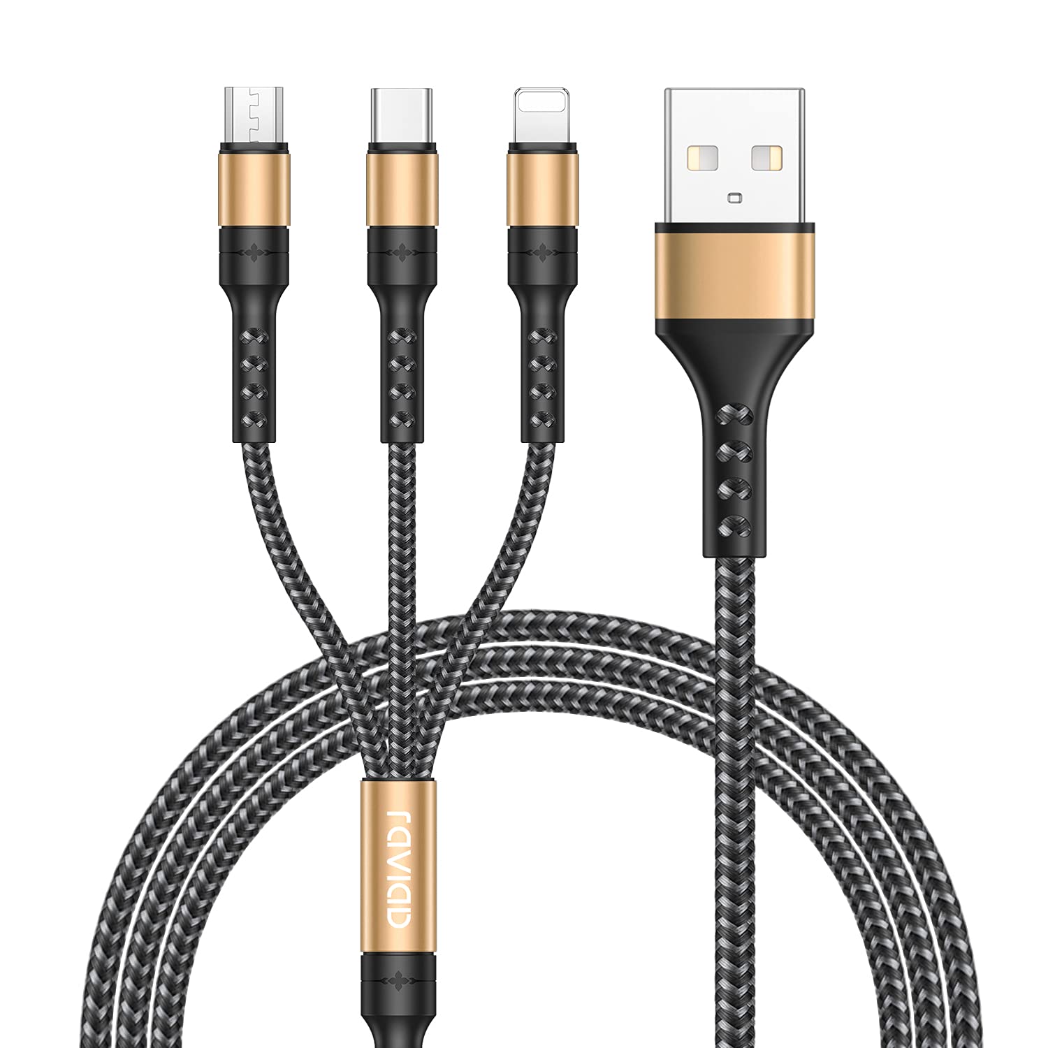 RAVIAD 3in1 Charging Cable USB Cable Charging Cord USB Type C Cable Micro USB Cable Phone Charging Cable Can Power 3 Devices Simultaneously Compatible
RAVIAD 3in1 Charging Cable USB Cable Charging Cord USB Type C Cable Micro USB Cable Phone Charging Cable Can Power 3 Devices Simultaneously Compatible