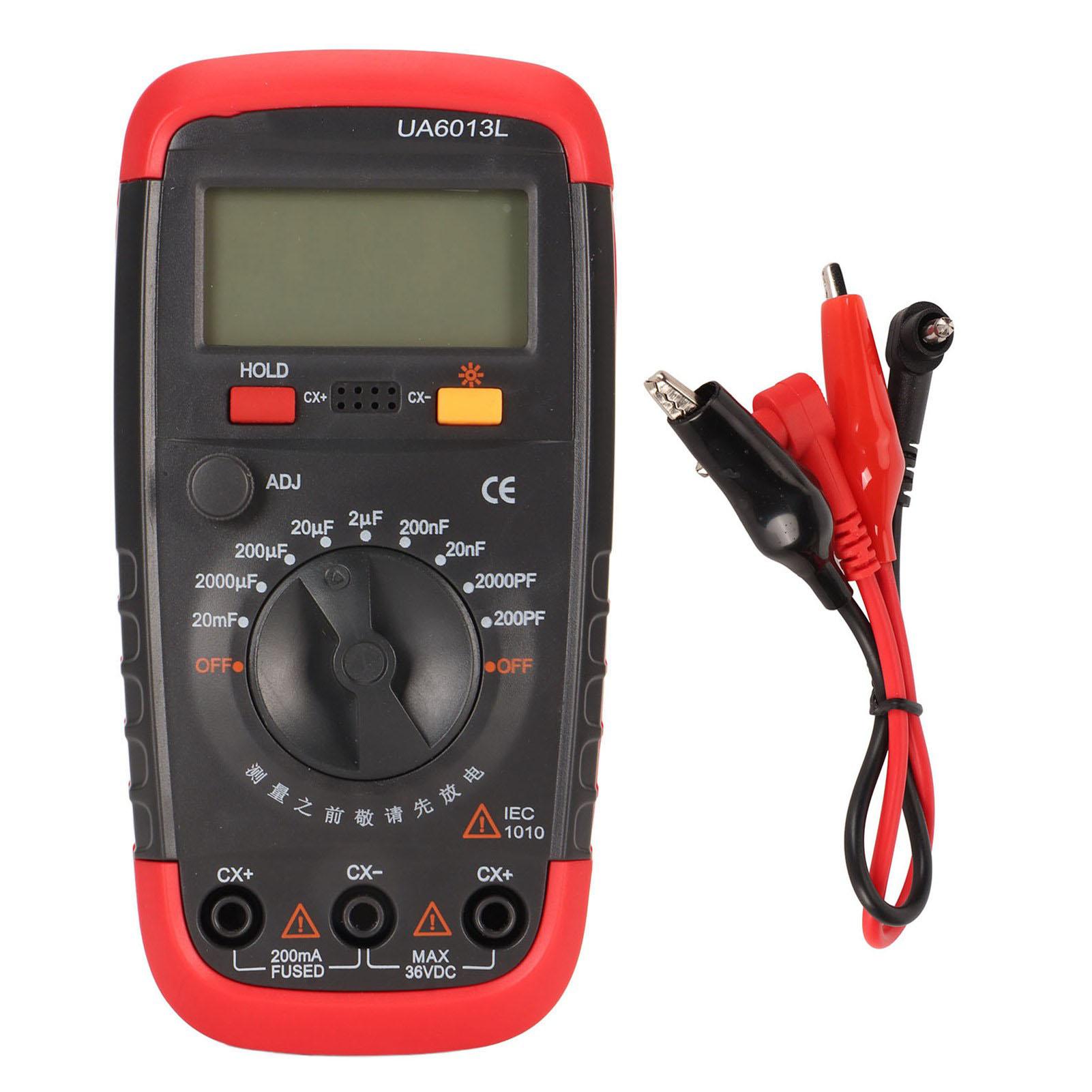 Digital Capacitance Meter 0.1pF to 20,000uF High Accuracy Backlit Function Quick Response
Digital Capacitance Meter 0.1pF to 20,000uF High Accuracy Backlit Function Quick Response