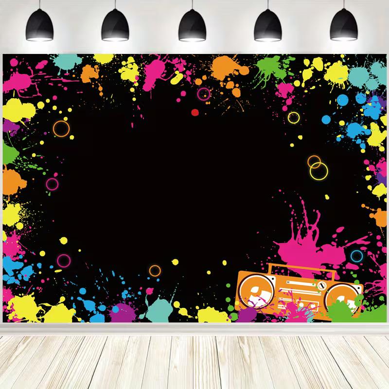 2D Colorful Paint Splatter Backdrop Boombox Neon Party Background Banner 47.2x31.5inch/120*80cm
2D Colorful Paint Splatter Backdrop Boombox Neon Party Background Banner 47.2x31.5inch/120*80cm
