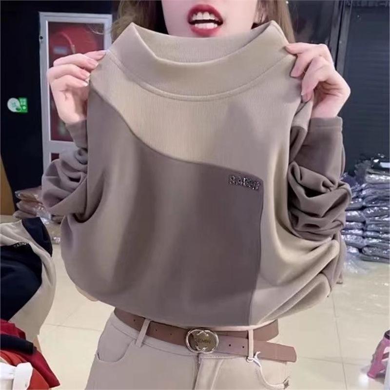 Plus Size Color Block Long Sleeve Velvet Top - Hong Kong Style Autumn/Winter Women s Layering Shirt XL
Plus Size Color Block Long Sleeve Velvet Top - Hong Kong Style Autumn/Winter Women s Layering Shirt XL