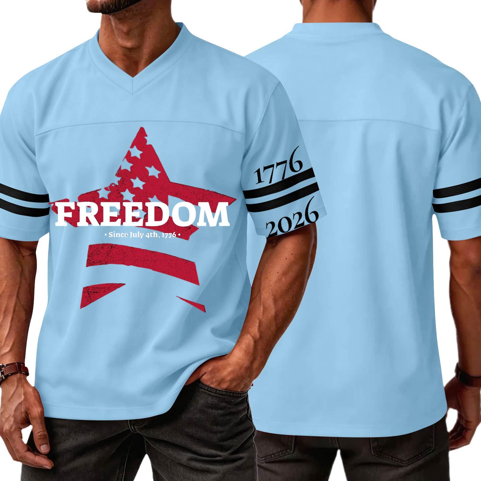 Men s Casual V Neck Short Sleeve Sports Jersey Top with Independence Day Lettering Graphic Print Freedom Since July 4th Patriotic Design XXXL
Men s Casual V Neck Short Sleeve Sports Jersey Top with Independence Day Lettering Graphic Print Freedom Since July 4th Patriotic Design XXXL