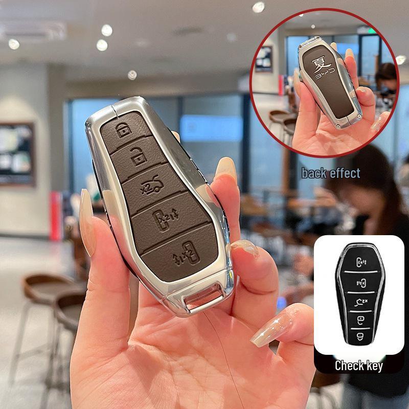 BYD Xia Key Case: Premium Metal Leather Business Car Decor with High-End Shell Buckle
BYD Xia Key Case: Premium Metal Leather Business Car Decor with High-End Shell Buckle