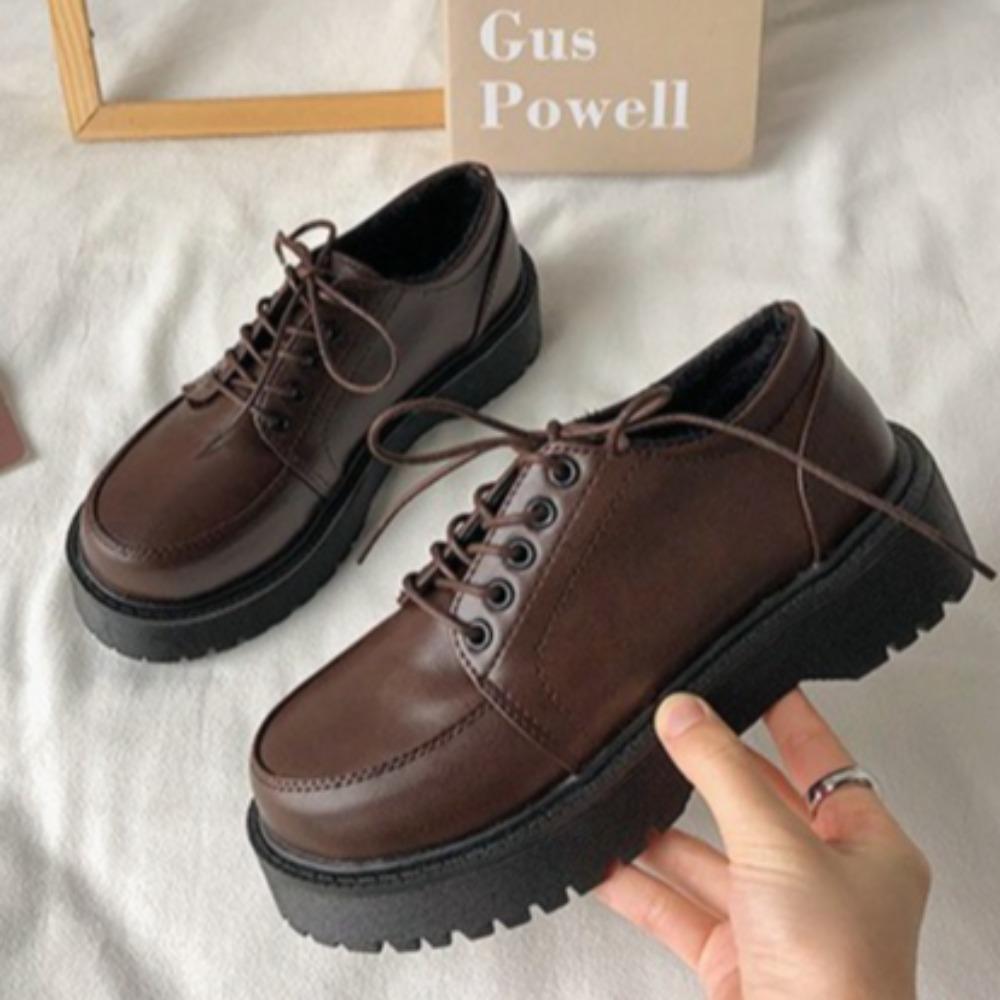 Loafers Women s Spring and Autumn Platform Lace-up High-heeled Single Shoes New Uniform Small Leather Shoes Women Pumps 40 темно-коричневого кольору
Loafers Women s Spring and Autumn Platform Lace-up High-heeled Single Shoes New Uniform Small Leather Shoes Women Pumps 40 темно-коричневого кольору