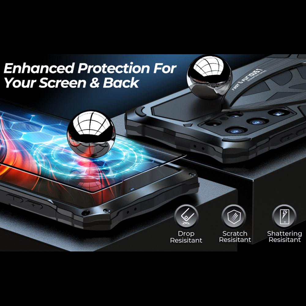 LUPHIE For Samsung Galaxy S25 Ultra Case Sports Car Design Shockproof Metal+TPU Phone Cover with Screen Protector Black/Red
LUPHIE For Samsung Galaxy S25 Ultra Case Sports Car Design Shockproof Metal+TPU Phone Cover with Screen Protector Black/Red