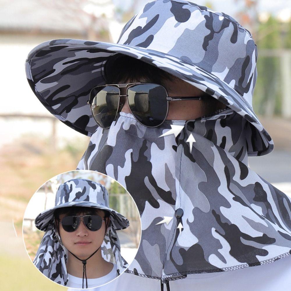 Cotton Man Sun Hat Neckline Mask Outdoor Fishing Cap Fashion Sunscrean Bucket Hat Sun Protection style E
Cotton Man Sun Hat Neckline Mask Outdoor Fishing Cap Fashion Sunscrean Bucket Hat Sun Protection style E