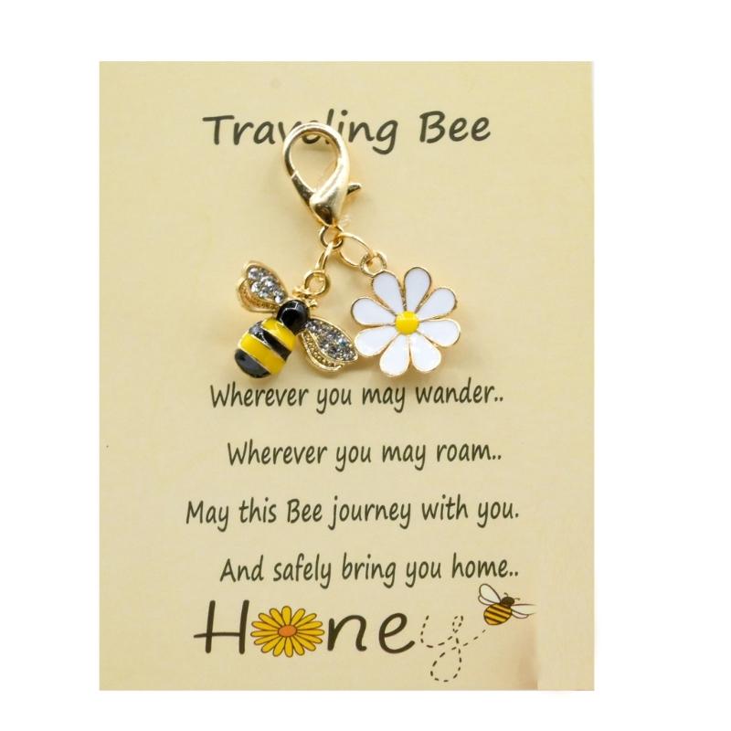 Crystal Honeybee Flower Keychain For Keys Or Bag Charm Jewelry Gift For Her Unique Present Everyday Carry Accessory
Crystal Honeybee Flower Keychain For Keys Or Bag Charm Jewelry Gift For Her Unique Present Everyday Carry Accessory