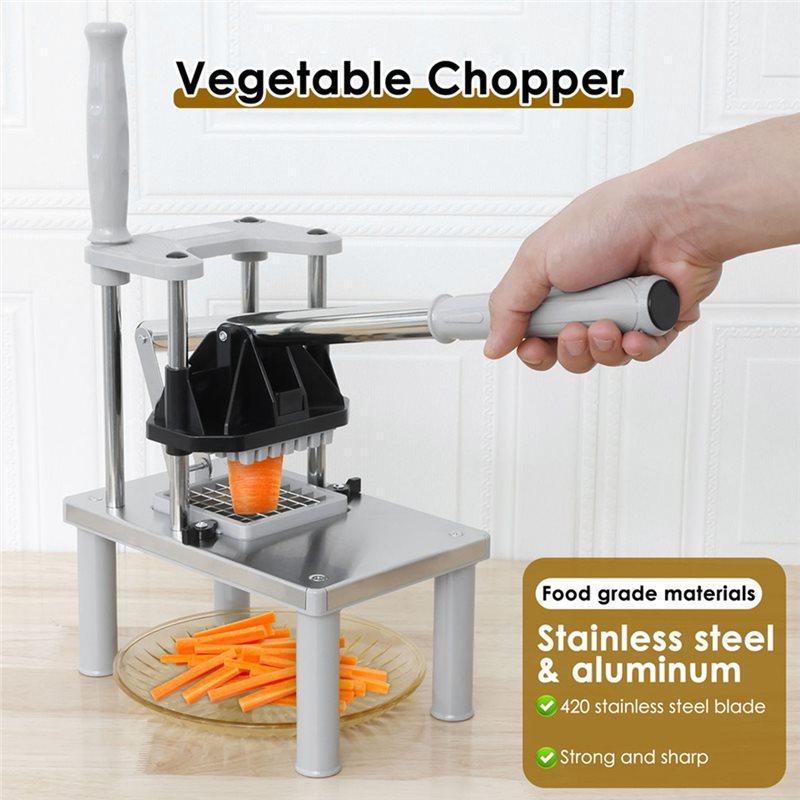 Heavy Duty Stainless Steel Vegetable Fruit Chopper Commercial French Fry Cutter Dicer With 2 Replacement Blades For Kitchen Food Prep сірий
Heavy Duty Stainless Steel Vegetable Fruit Chopper Commercial French Fry Cutter Dicer With 2 Replacement Blades For Kitchen Food Prep сірий