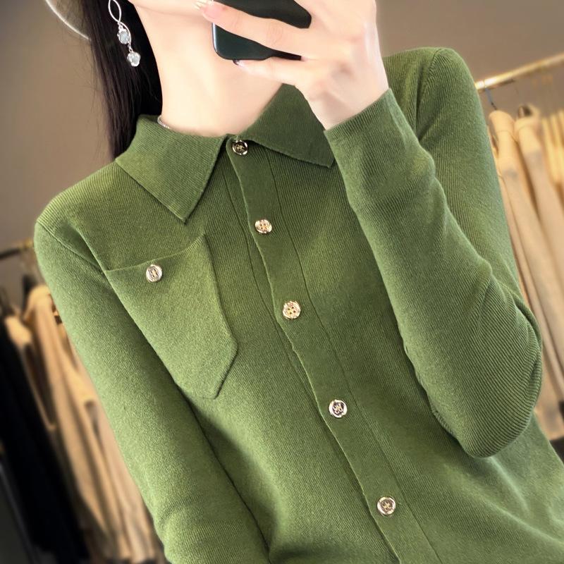 Рубашка поло с длинным рукавом, женский свитер, осенний прямой трикотажный топ с лацканами XXL лес зеленый
Рубашка поло с длинным рукавом, женский свитер, осенний прямой трикотажный топ с лацканами XXL лес зеленый
