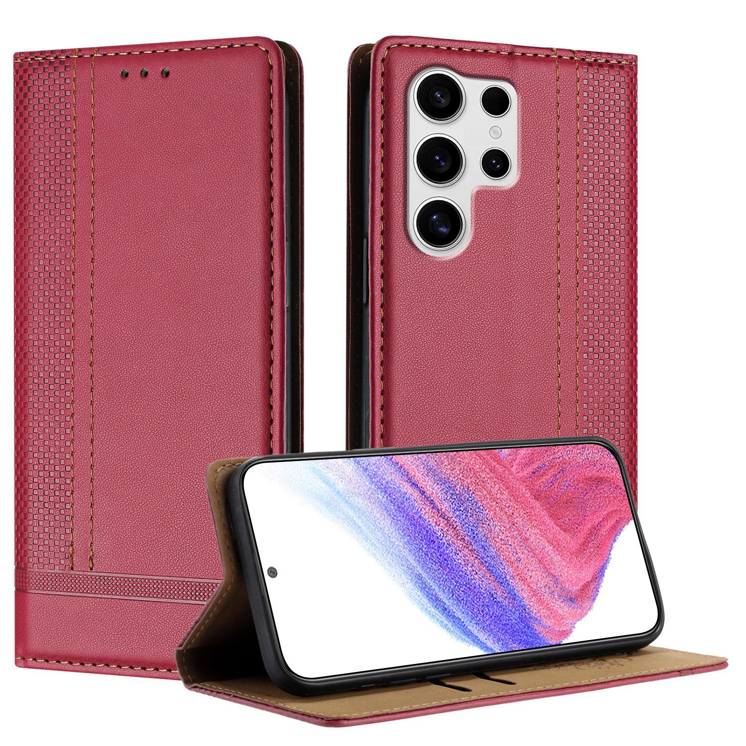 For Samsung Galaxy S25 Ultra Case L-Shaped Grid Pattern Leather Stand Phone Cover with Card Slots Red
For Samsung Galaxy S25 Ultra Case L-Shaped Grid Pattern Leather Stand Phone Cover with Card Slots Red