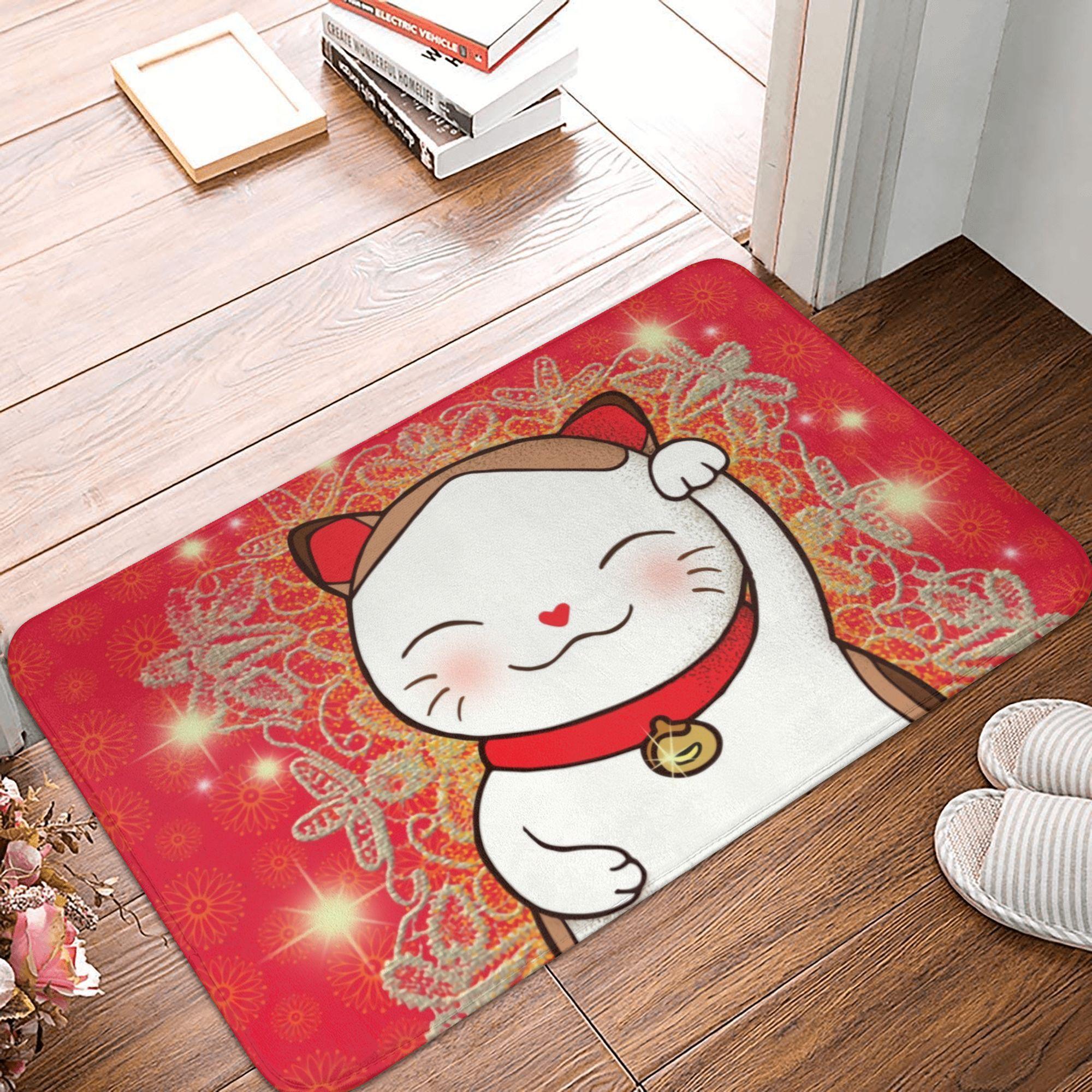 Cute Maneki Neko Lucky Cat Floor Door Kitchen Bathroom Mat Anti-Slip Outdoor Doormat Garage Entrance Rug Carpet Footpad 40cmx60cm
Cute Maneki Neko Lucky Cat Floor Door Kitchen Bathroom Mat Anti-Slip Outdoor Doormat Garage Entrance Rug Carpet Footpad 40cmx60cm