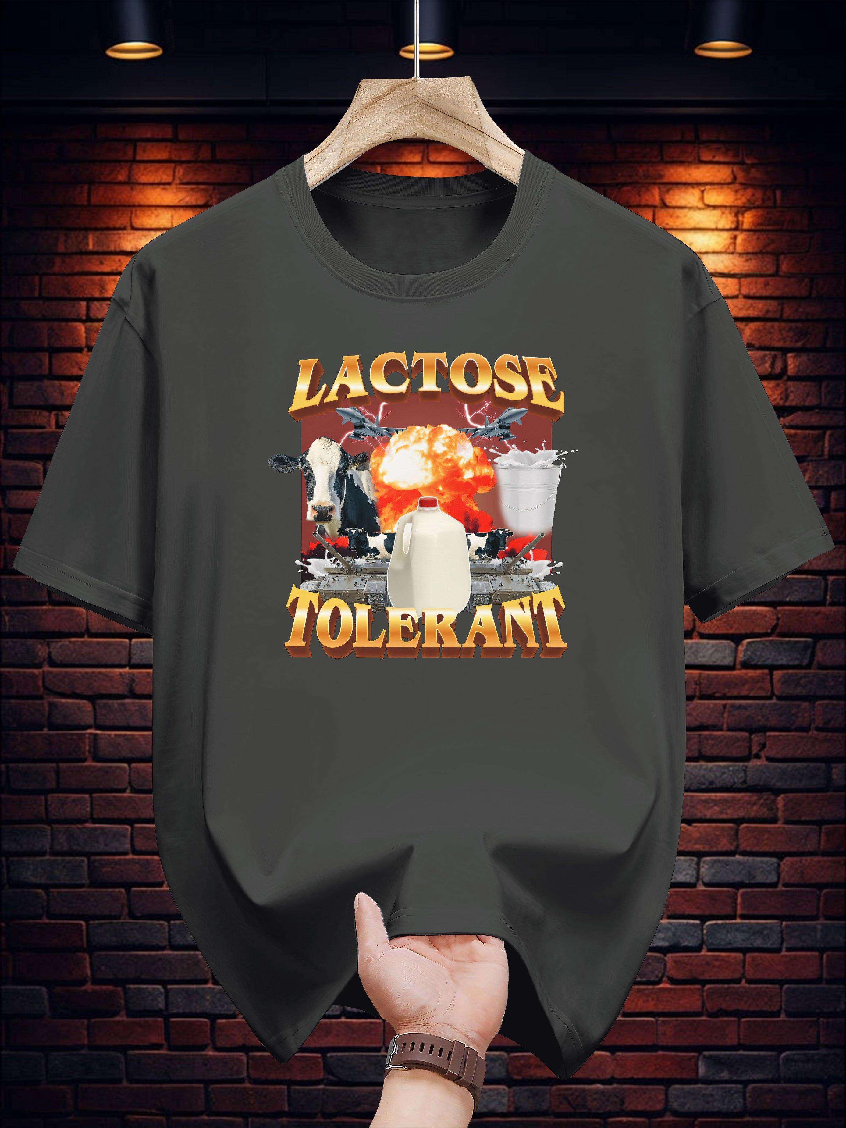 Lactose Tolerant Graphic T-shirt - Casual Summer Tee with Cow & Milk Bottle Design XXL
Lactose Tolerant Graphic T-shirt - Casual Summer Tee with Cow & Milk Bottle Design XXL