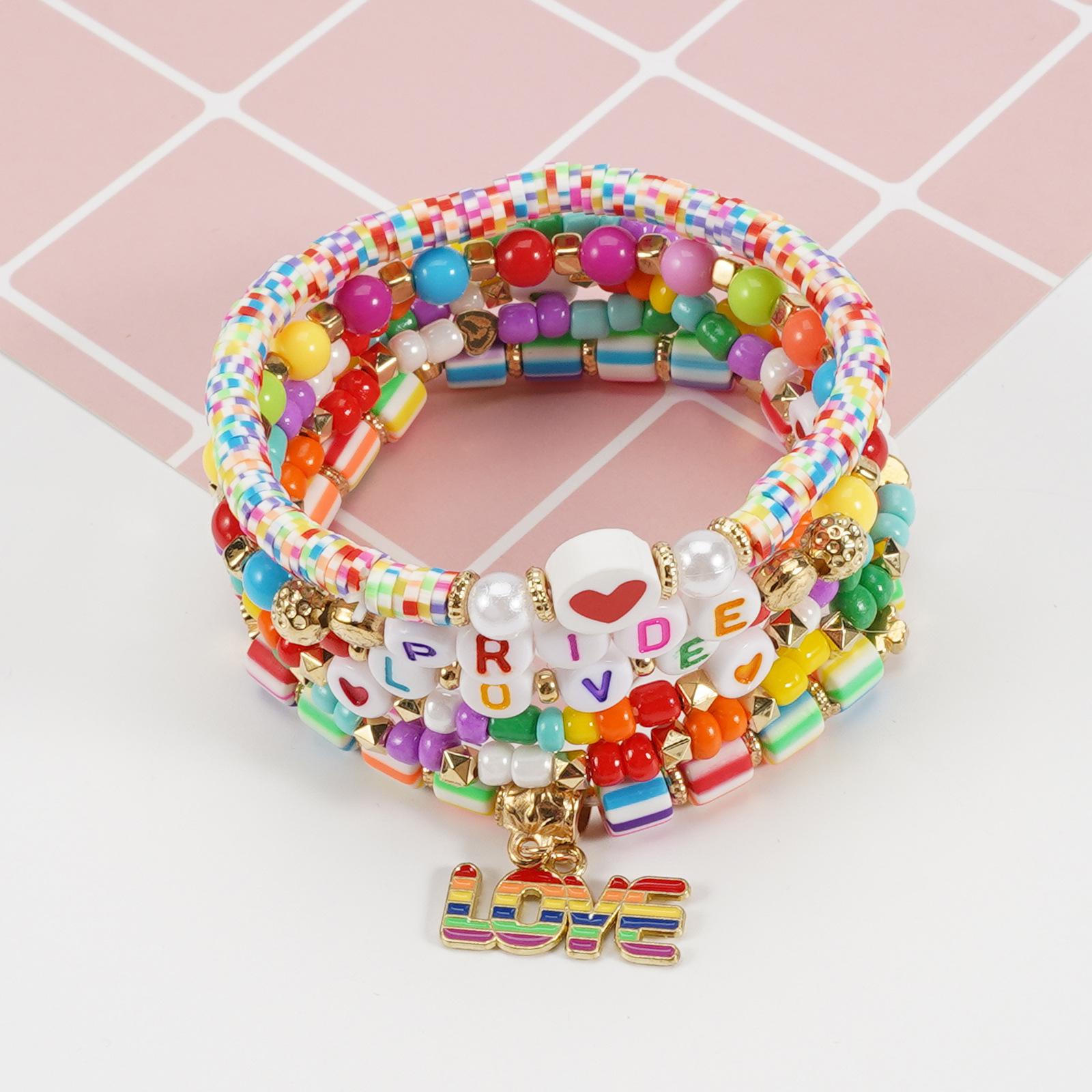 LGBT Pride Bracelet for Bisexual Lesbian Gay Allies Love Wins Rainbow Beaded Clay Elastic Stackable Stretch Bracelets
LGBT Pride Bracelet for Bisexual Lesbian Gay Allies Love Wins Rainbow Beaded Clay Elastic Stackable Stretch Bracelets