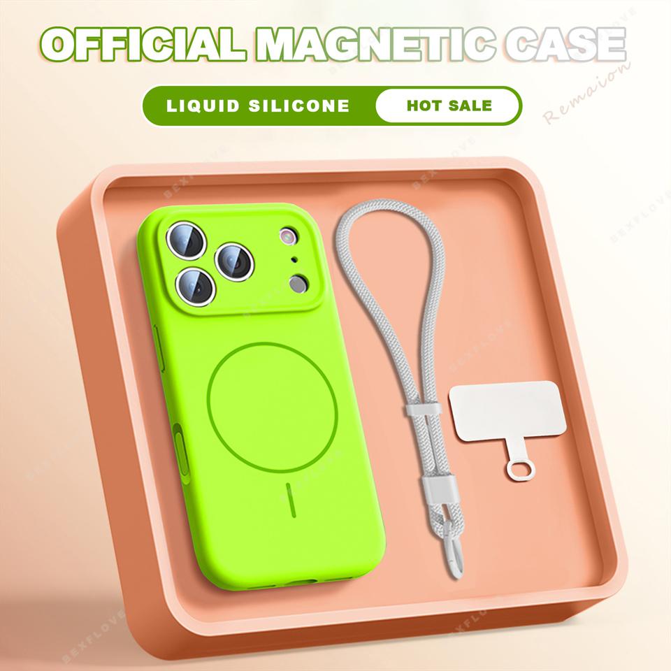 Wrist Strap Liquid Silicone Magnetic Phone Case For iPhone 17 Air 11 12 13 16 Pro Max 15 14 16 Plus 16E Magsafe Lanyard Cover For iPhone 12
Wrist Strap Liquid Silicone Magnetic Phone Case For iPhone 17 Air 11 12 13 16 Pro Max 15 14 16 Plus 16E Magsafe Lanyard Cover For iPhone 12